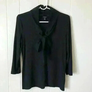 Talbots 3/4 Sleeve Rayon Top Blouse with Bow Size SP